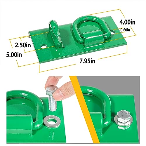 E-cowlboy Tractor Bucket Hook Grab Hooks Fits for JD Compact Tractor 1025R 2032R 3320 2520 Tractor Bucket Hooks D Rings Bolt on Heavy Duty, Compatible with sub Compact & Compact Tractor Buckets