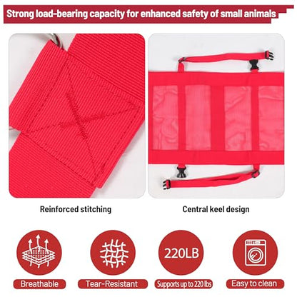 Calf Weighing Sling, Livestock Weight Sling for Lambs, Goats, Sheep & Piglets | Heavy Duty Animal Weight Scale Harness for Farm Use (Red) - color: Red