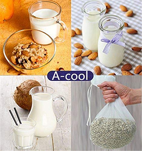 2 Pcs Premium Fine Mesh Food Grade Nut Milk Bag for Almond Milk/Soy Milk - Fine Mesh Nylon Cheesecloth & Cold Brew Coffee Filter, 9" x 12" (2, 300 Mesh)