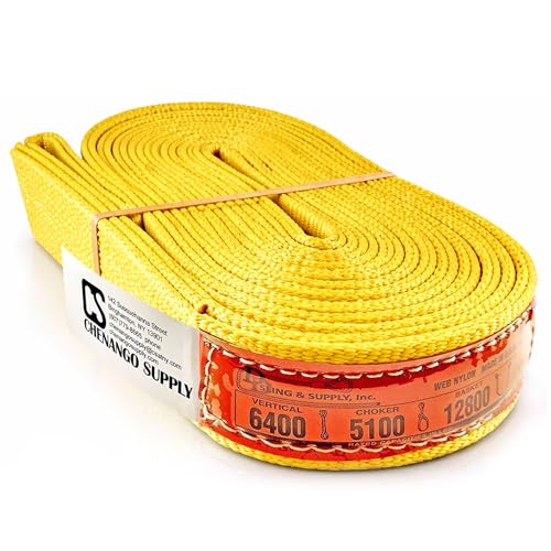 DD Sling 2 Inch x 30 Foot Nylon Lifting Sling – USA Made, 6,400 lb Vertical, 5,100 lb Choker, 12,800 lb Basket – 2-Ply Heavy Duty 900 Webbing, Type 3 Flat Eye & Eye Rigging Sling - size: 2"x30'