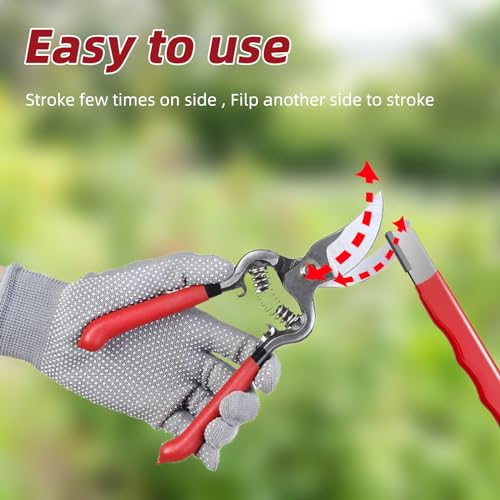 2 Pieces Garden Tool Sharpener, Garden Tool Blade Sharpener for Knife, Garden Knife Sharpener for Hedge Shears Scissors, Mini Sharpener for Gardening Pruner, Loppers