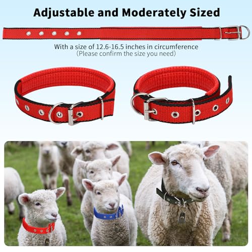 10 Sets Adjustable Small Goat Collars with Bells Cow Horse Sheep Copper Bronze Bells Pet Collar Goat Supplies for Farm Animal Accessories