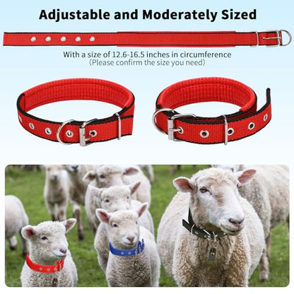 10 Sets Adjustable Small Goat Collars with Bells Cow Horse Sheep Copper Bronze Bells Pet Collar Goat Supplies for Farm Animal Accessories