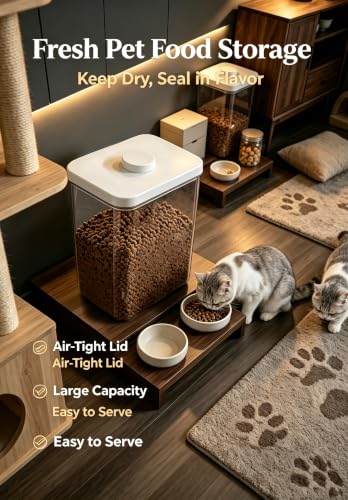 LivLab Mker Pet Food Storage Container With Lids & Cup - color: (D979)-5.5L-2