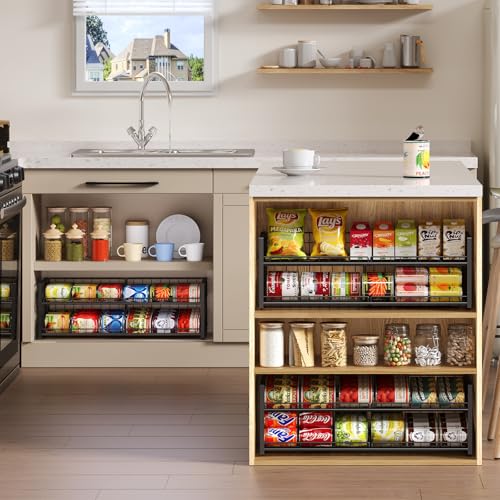 Sbanmao Extra-Long 2-Tier Stackable Can Organizer for Pantry | Sturdy Can Holder for Canned Food Storage, Holds Up to 64 Cans for Kitchen Cabinet & Pantry Organization, Black - style: Long(30'' W)-1 Pack
