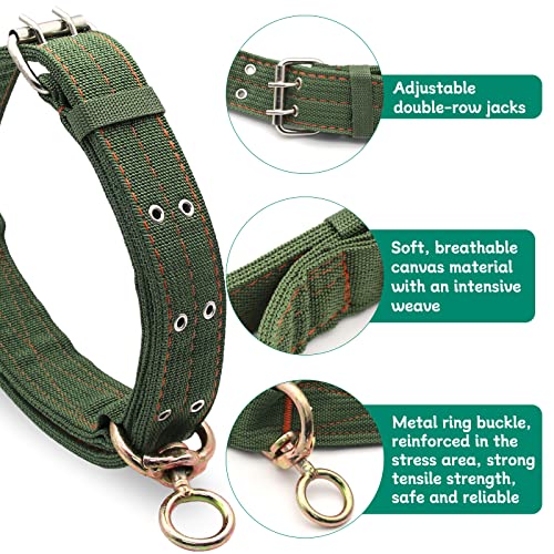 Adjustable Cow Collar,56 inch Four-Layer Thickened Canvas Cattle Neck Collar with 2-Rows Metal Buckle,Neck Strap for Cattle,Goat,Horse,Large Dog (Large) - size: Large