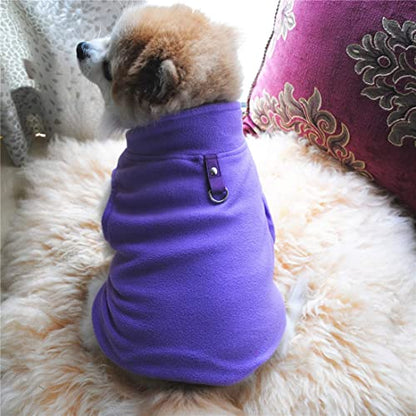 Dog Sweater, Soft Fleece Vest with Leash Ring Pullover Jacket Winter Pet Dog Clothes for Puppy Small Dogs Cats Teddy Chihuahua Yorkshire for Christmas (XS, Purple) | Winter Jacket,Pet Clothing,Dog Clothes,Puppy,For Small Dogs Cats,Teddy,Cat Apparel,Dog Co
