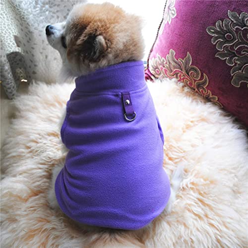 Dog Sweater, Soft Fleece Vest with Leash Ring Pullover Jacket Winter Pet Dog Clothes for Puppy Small Dogs Teddy Chihuahua Yorkshire for Christmas (S, Purple) | Winter Jacket,Pet Clothing,Dog Clothes,Puppy,For Small Dogs Cats,Teddy,Cat Apparel,Dog Costume,