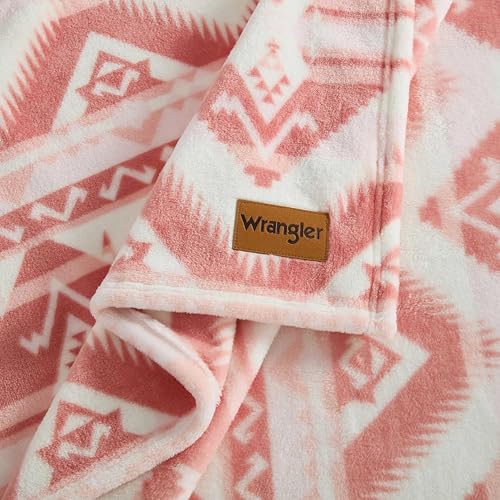 Wrangler - Blanket, Polyester, Medium Weight, Year-Round Comfort - color: Jesse Pink, size: 50" x 70"