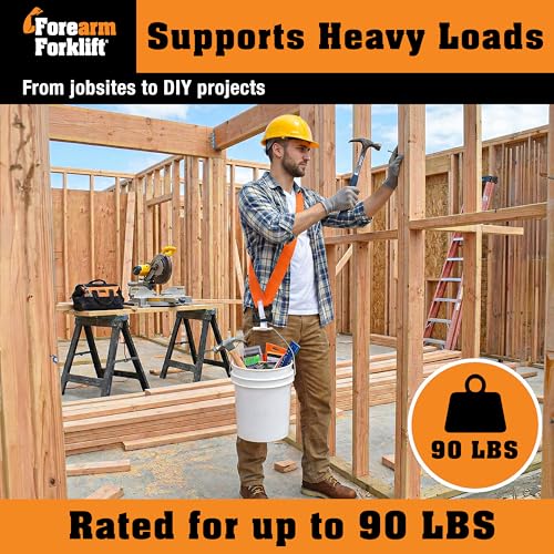Bucket Buddy Sash – 90 Lbs Hands-Free Bucket Carrying Strap, Adjustable Shoulder Harness for 5 Gallon Buckets, Reduces Strain & Improves Balance, Heavy Duty Utility Carry System -Bucket not included-