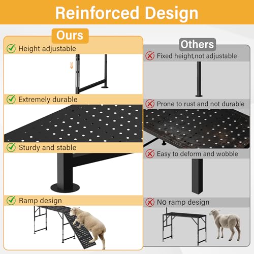 Goat Milking Stand with a Ramp, Metal Livestock Stand 45“ x 20" - size: 45" x 20" with Ramp