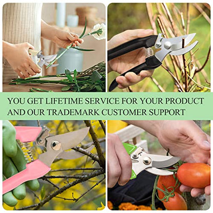 Premium garden shears, meperez pruning scissors gardening tools, pruners for flower, bushes, rose and fruit tree, use for florist, yard and orchard the plant clippers, sharp steel anvil snips - style: 2 Pack- Green