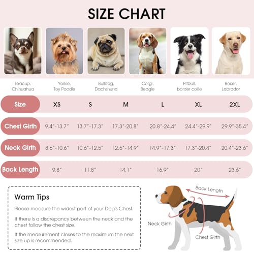 Queenmore Dog Winter Coat, Fleece Puffer Dog Down Vest, Samll Dogs Coat - color: Light Pink, size: Small