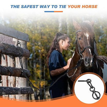 Nuenen Horse Tie Ring, Upgraded Horse Tack and Supplies - color: Black