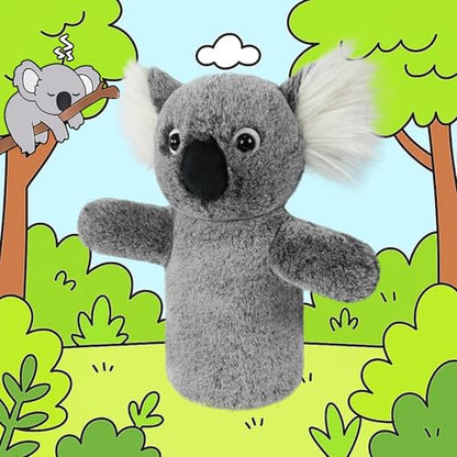 Animal Hand Puppet Educational Toy for Kids Imaginative Play Story Time Adult Hands Fit Classroom Activity Cute Stuffed Wildlife Koala Atuffed Animal Puppet - color: Koala
