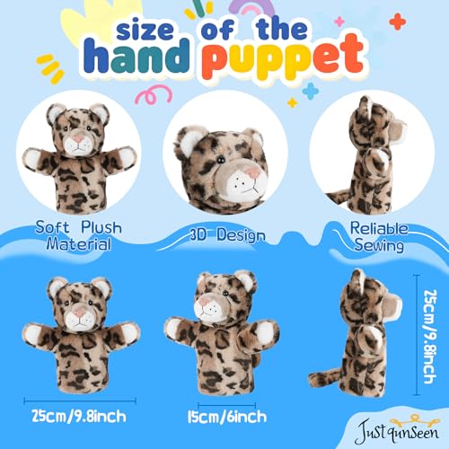 Puppet for Kids Gift for Boys Girls Interactive Role Play Animal Hand Toy Stuffed Plush Wild Animal Safari Educational Tool Leopard - color: Leopard