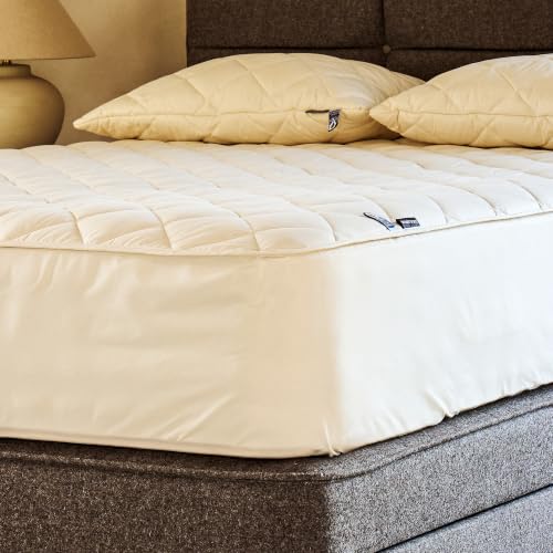 Woolroom Deluxe Washable Wool Mattress Protector Queen Size 100% Natural - size: Queen