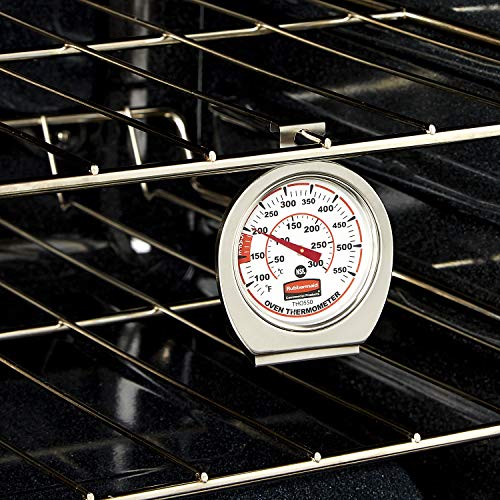 Rubbermaid Commercial Products Stainless Steel Monitoring Thermometer, Safe for Inside Oven/Grill/Smoker, 60-580°F Range, Easy to Read Food Thermometer For Food Resturant/Home Cooking - style: Oven Thermometer