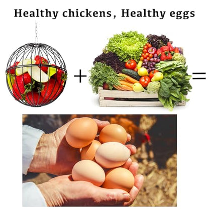 Hanging Chicken Feeder 7.1 Inch Chicken Veggie Treat Ball 1PCS Black - color: Black