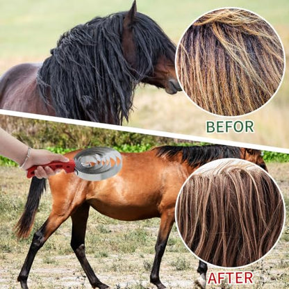 6 Rings Reversible Stainless Steel Curry Comb Sided Horse Brush