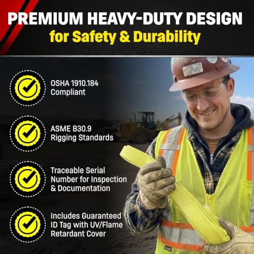 DD Sling 3 Inch x 30 Foot Nylon Lifting Sling – USA Made, 8,900 lb Vertical, 7,200 lb Choker, 17,800 lb Basket – 2-Ply Heavy Duty 900 Webbing, Type 3 Flat Eye & Eye Rigging Sling - size: 3"x30'