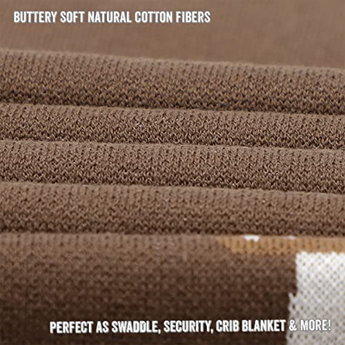 Knit Baby Swaddling Blanket - 100% Cotton Lightweight Soft Cozy Receiving Swaddle Stroller Quilt Blanket for Shower Gift Registry for Newborns, Infants, Toddlers (Deer - Mocha) - color: 11 - Deer - Mocha