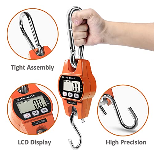 GRAM PRES Digital Hanging Scale 660 Lb 300 Kg - color: Orange