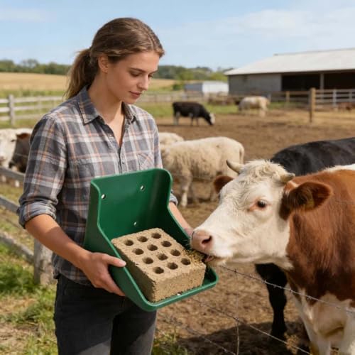 Horse Salt Block Holder, Mineral Dispenser Mineral Feeder for Cow Deer Goat Sheep Livestock Licking Eating Backyard Farm (Green) - color: Green