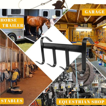Tack Rack with 4 Hook,Portable Bridle Rack for Horse Tack Room,Stall,Stables and Barns