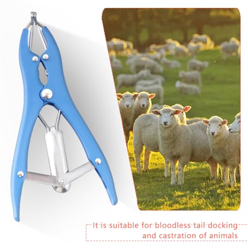 2 Pack Livestock Castration Bander with 50 Pcs Castrator Rings, Bloodless Animal Elastrator Castration, Animal Tail Cutting Tool for Lambs Sheeps Calves Piglets, Balloon Expander Pliers Tools