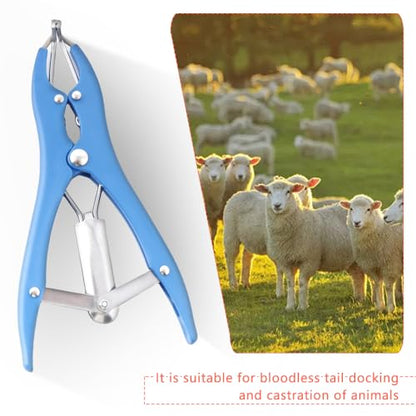 2 Pack Livestock Castration Bander with 50 Pcs Castrator Rings, Bloodless Animal Elastrator Castration, Animal Tail Cutting Tool for Lambs Sheeps Calves Piglets, Balloon Expander Pliers Tools