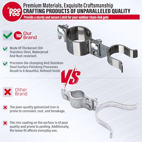 Stainless Steel 1-7/8" x 1-3/8" Chain Link Gate Latch （Fit 1-7/8" Gate Frame）, Heavy Duty Chain Link Fence Gate Fork Latch with Hole for Padlock 1Pack - color: 1-7/8"x1-3/8"