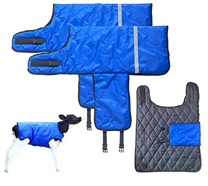 2 Goat Coats for Winter Calf Blanket Horse Blanket Goat Blankets for Winter Calf Clothing Calf Warm Artifact Calf Cold Clothing Calf Keep Warm Clothing Horse Blanket for Cattle Blue