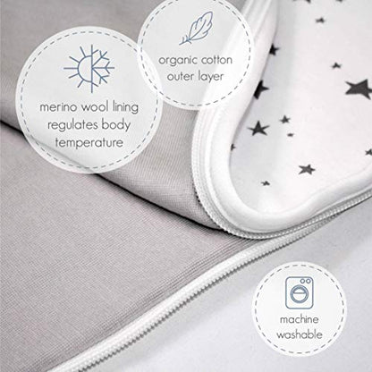 Woolino Ultimate Baby Sleep Sack – 4 Season Merino Wool Sleeping Bag, Organic Cotton Outer, Temp Regulating Blanket, Adjustable Sleep Sack Universal Size 2–24 Months - Teddy Bear - color: Teddy Bears