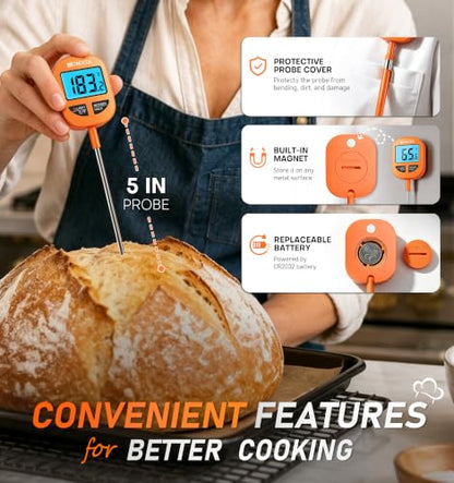 BOMATA Digital Meat Thermometer, 5" Probe, IPX6 Waterproof - size: 5"