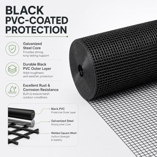 GoldPeak Black Hardware Cloth 1 inch Mesh 48x100 17 Gauge - size: 1x1 inch 48''x100'
