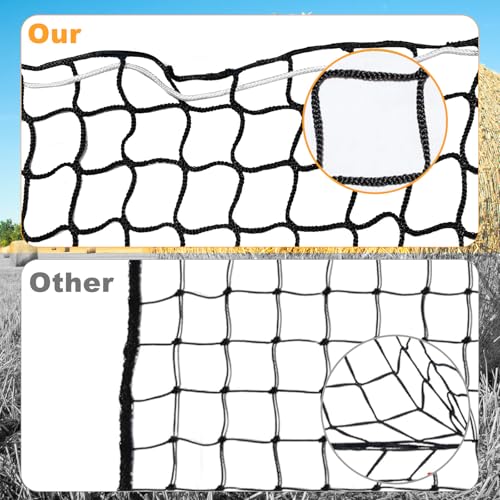 6x6 Ft Hay Nets for Horses: Round Bale Hay Net for Slow Feed, 1.75-inch Square Mesh