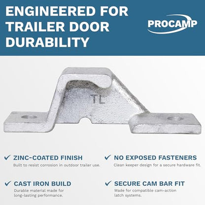 Trailer Door Keeper Replacement Part MOUNT BRACKET Steel Silver Wall Mount 383200, PLR158