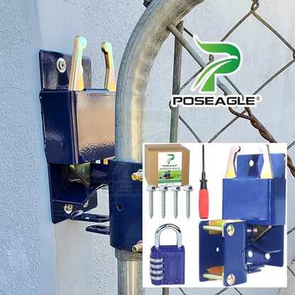 [Upgraded] Blue S16100100 Two Way Lockable Gate Latch - size: A4 for 1-5/8" to 2" Tubes
