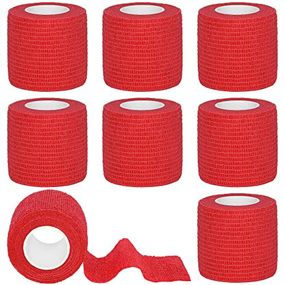 Tindobewan Self Adhesive Bandage Wrap, 2 Inches 8 Rolls Red - color: Red, size: 2 Inch