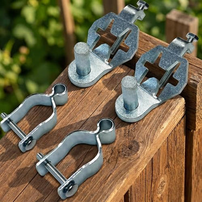 Complete T-Post Gate Hinge Assembly Kit, Galvanized Steel 1-5/8 Inch Chain Link Fence Gate Hinge Pins, Tool-Free Install Hardware for Farm, Garden, Backyard Gates - size: 2Pcs Hinge Pins+2 Pcs 1-5/8 Female Hinges
