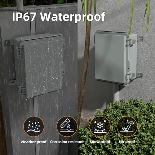 Joinfworld Outdoor Electrical Box Waterproof 8.7x6.7x4.3 (Pack of 2) - size: 8.7"x6.7"x4.3" (Pack of 2)