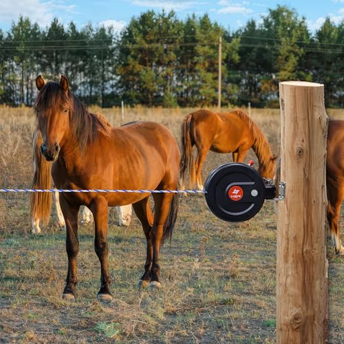 Electric Fence Gate Handle, Built in Diameter 6mm Electric Rope, Length 10M | Retractable, Enter and Exit Without Power Interruption, Uv Resistant, Highly Insulated, Easy To Install, 180° Installation - size: Wire Gate Handle - 10M