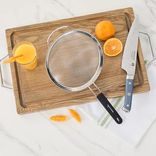 Restaurantware Fine Mesh Strainer 1 Count 15" x 7.8" x 3" with Silicone Handle Stainless Steel Extra Fine Mesh Strainer Heat-Resistant Handle Dishwasher-Safe for Rice, Quinoa, Pasta - size: Standard, Extra Fine Mesh-7 3/4"