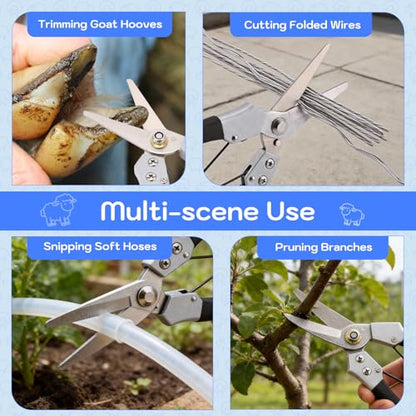 Rosvola Goat Hoof Trimmers, 8 Inch Multifunction Sheep Hoof Trimming Shear, Hoof Care Trimming Shears Nail Clippers for Livestock Twig and Floral