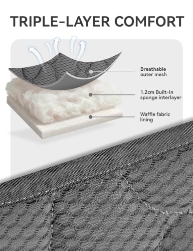 Harrison Howard 3D Air Mesh Saddle Pad for Horses – Breathable Shock-Absorbing All-Purpose English Saddle Pad - color: Grey