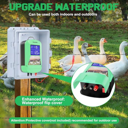 12KV Electric Fence Charger,15 Miles, 3 Joules Electric Fence Kit - color: Green