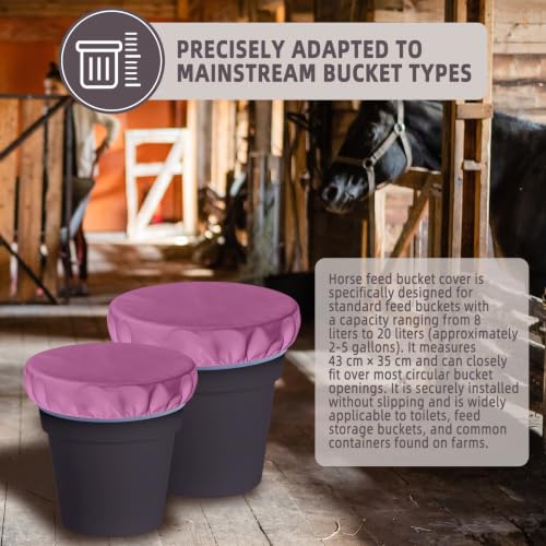 2-5 Gallon Horse Bucket Cover, Waterproof Horse Feed Bucket Cover, Lightweight and Easy to Use (Excluding Bucket, Magenta) - color: Magenta