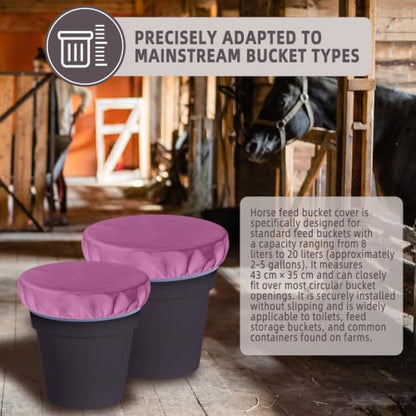 2-5 Gallon Horse Bucket Cover, Waterproof Horse Feed Bucket Cover, Lightweight and Easy to Use (Excluding Bucket, Magenta) - color: Magenta