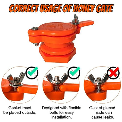 MayBee 4 Pack Honey Gate Valve for Extractor, Durable Nylon Honey Extractor Tap, Beekeeping Supplies - size: 4-Pack